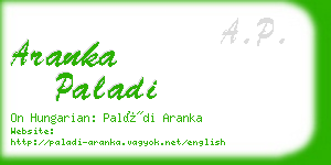 aranka paladi business card